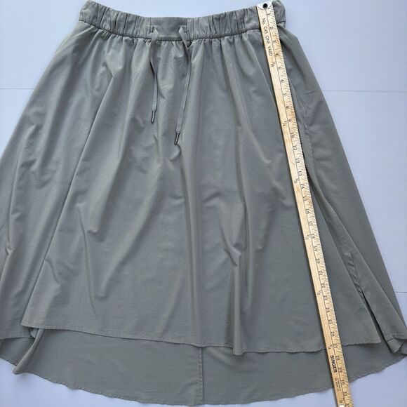 Lululemon Time to Flounce Hi-Lo Skirt Women 12 Green Elastic Waist Midi Flowy - Picture 6 of 10